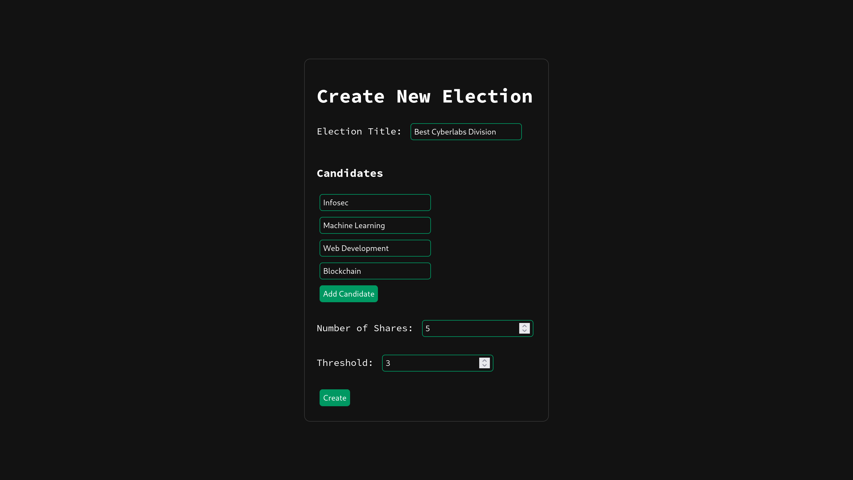 Encrypted Ballot